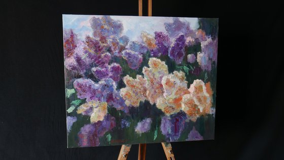 Sunny Lilac Branches - Lilac painting