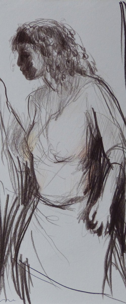 Morning 2, pencil sketch 29x21 cm by Frederic Belaubre