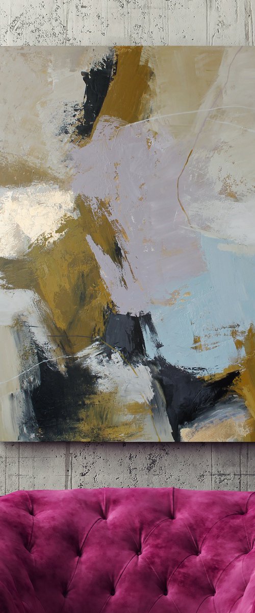 "Ness 2" Licak brown beige abstract art by Yana Sagan