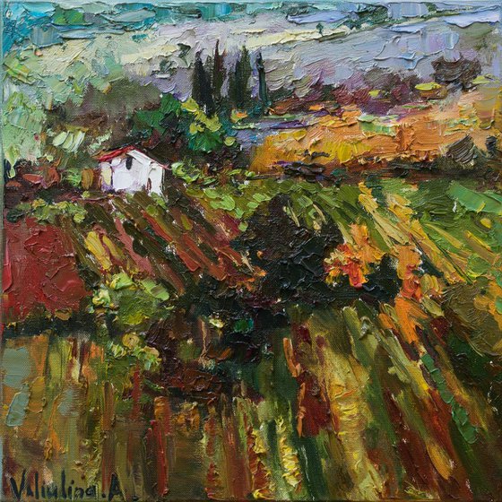 Tuscany autumn landscape - Italy Oil painting