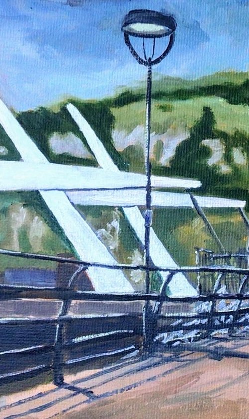 Lifting bridge at Dover inner harbour. An original oil painting. by Julian Lovegrove Art