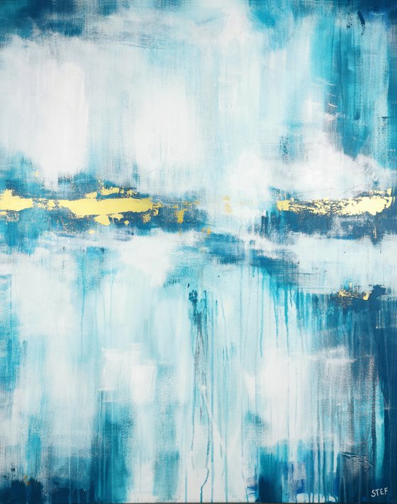 Deep Sea Gold in Turquoise #3 – Abstract Seascape