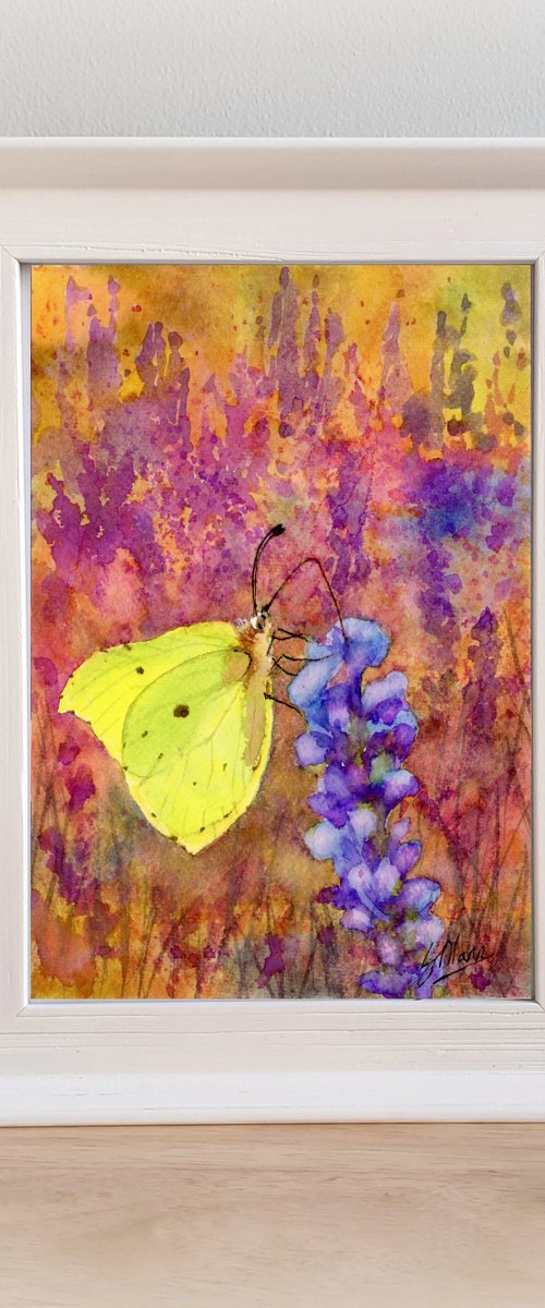 Butterfly on Lavender by Lisa Mann