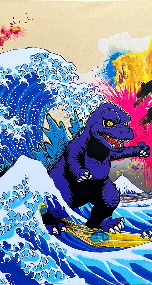 Godzilla Great Wave by PAVS