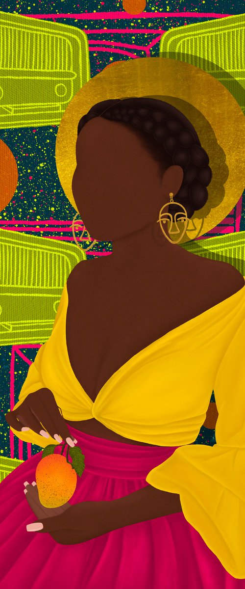 Girl With Mango 2 by Stephanie Unaeze