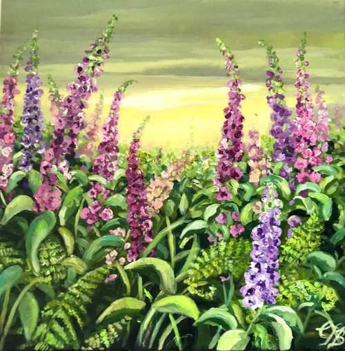 Foxgloves by Colette Baumback