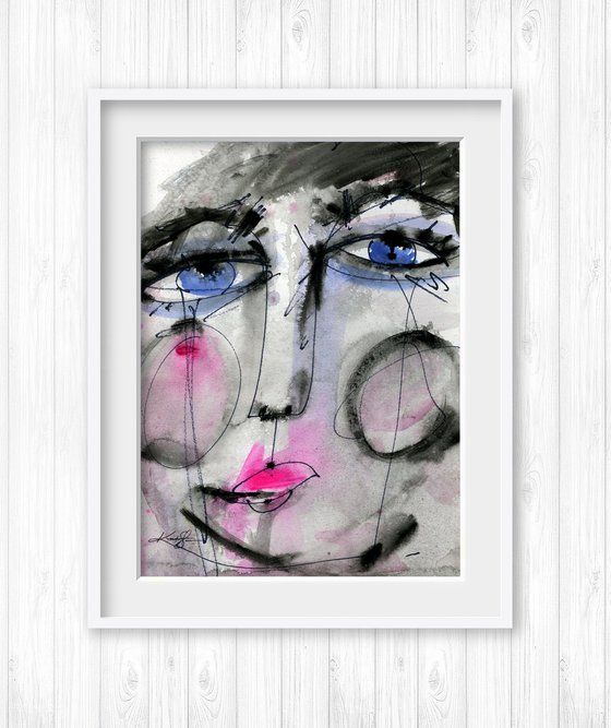 I Have A Secret 5 - Abstract Face Painting  by Kathy Morton Stanion
