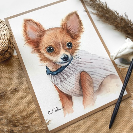Dog portrait 21x30 cm