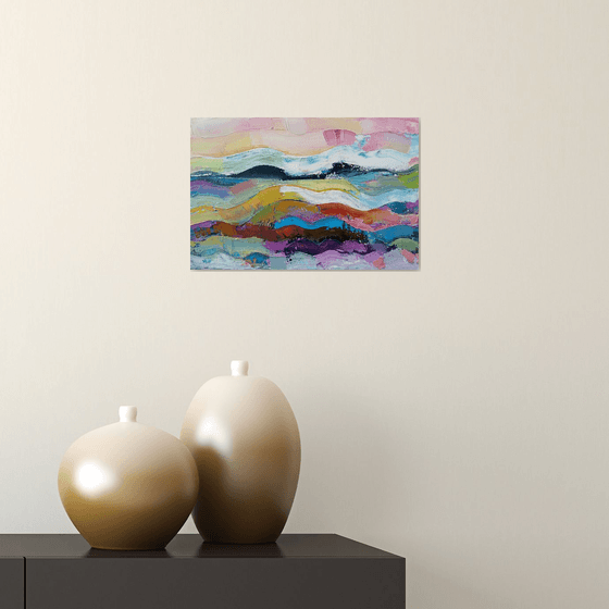 Floral Autumn Landscape, Abstract Oil Painting, 2021