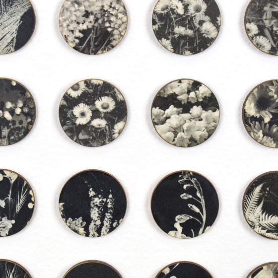 One Hundred Vintage Botanical Dots Collage