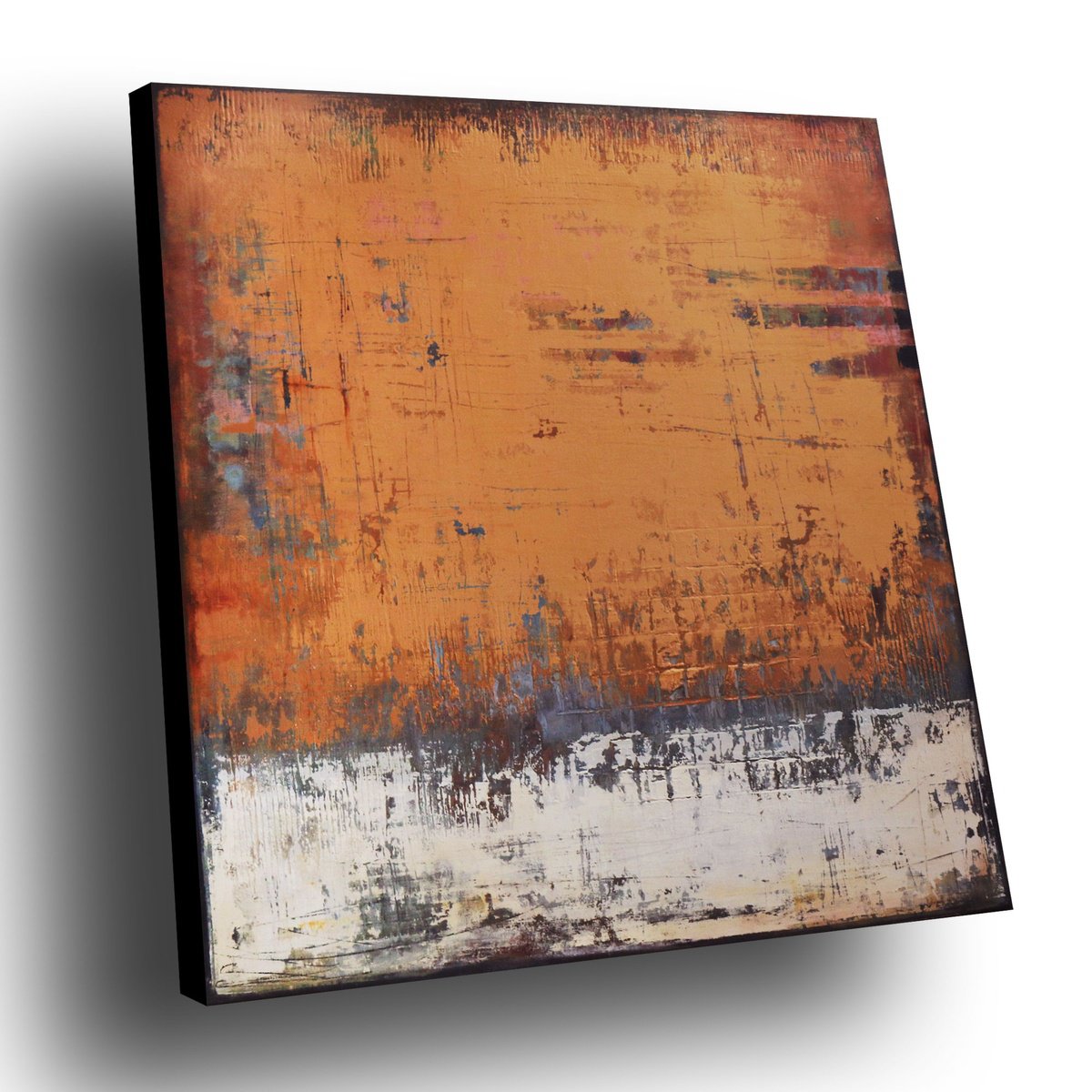 Expressive Abstract Acrylic Painting By Inez Froehlich, 47 X 47, Harvest Festival, Original Artwork