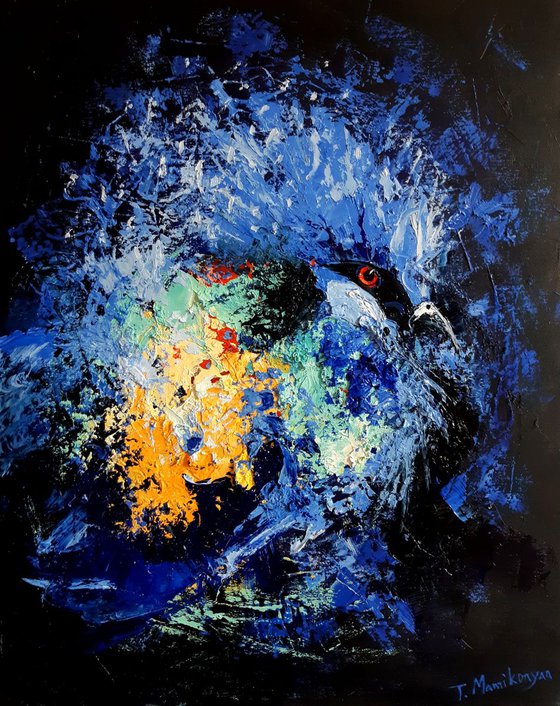 Blue bird  40x50cm