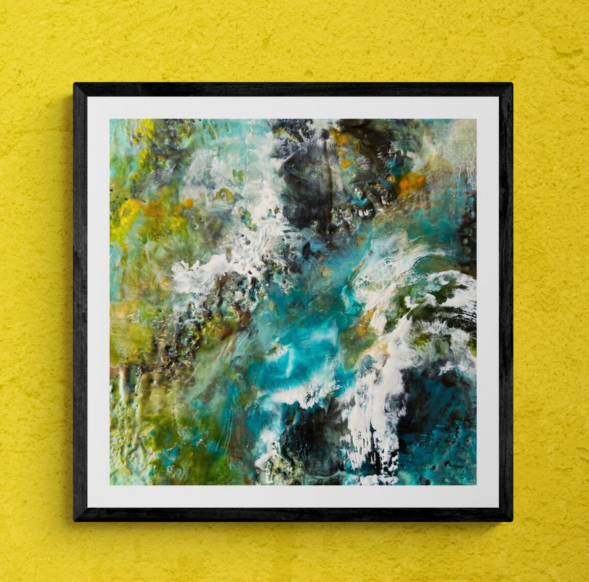 Organic Abstract Painting By Katja Wittmer, 13 X 13", Waves Iii, Original Artwork