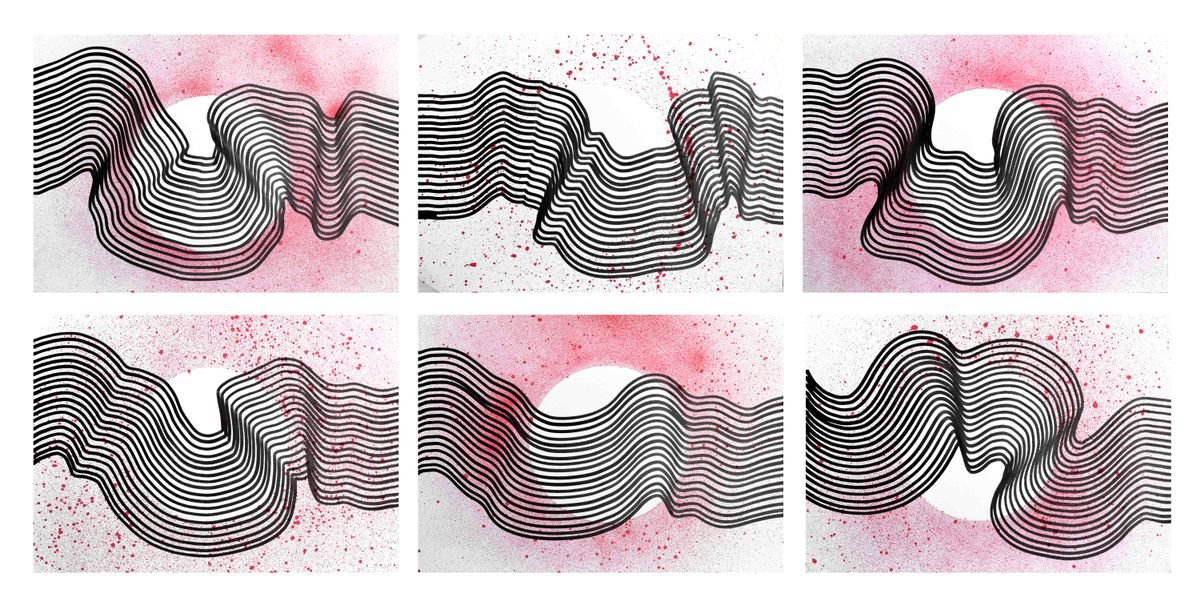 Abstract Ink Drawing , Untitled No. 63 By Sumit Mehndiratta, 46 X 22, Artwork For Sale On Artfinder