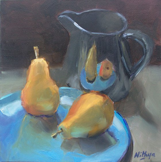 Small Oil Painting - Still Life with Pears