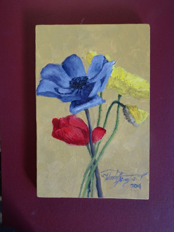 Poppies, (Little Flower Painting series #2)