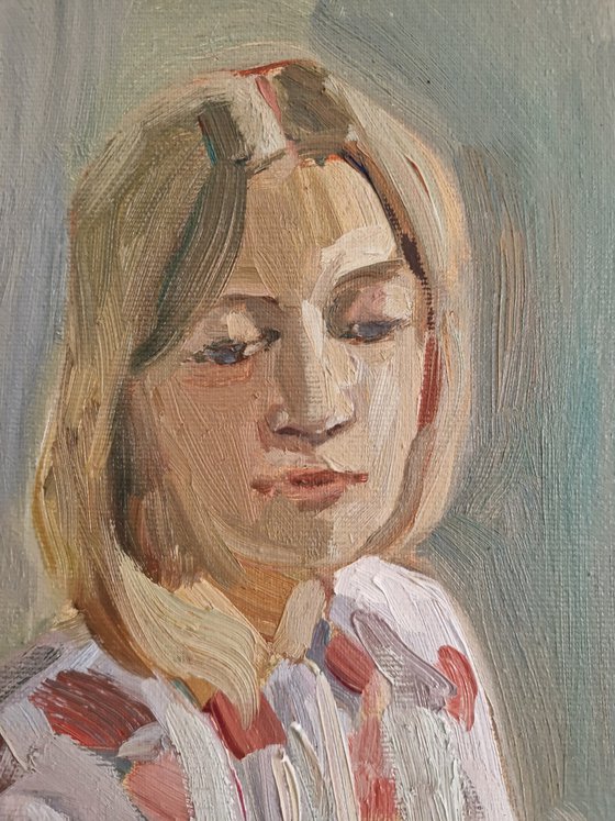 Oil portrait "Lyudmila"