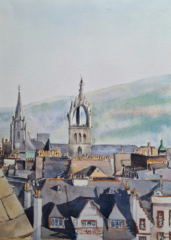 Edinburgh chimney pots and rooftops