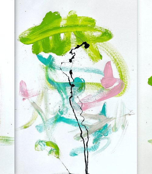 Springs Green Ribbon (Triptych) by Christel Haag