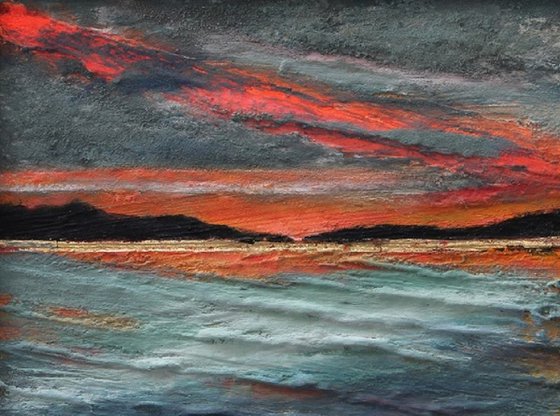 Burning Sunset - Sennen Cove - Cornwall - Framed