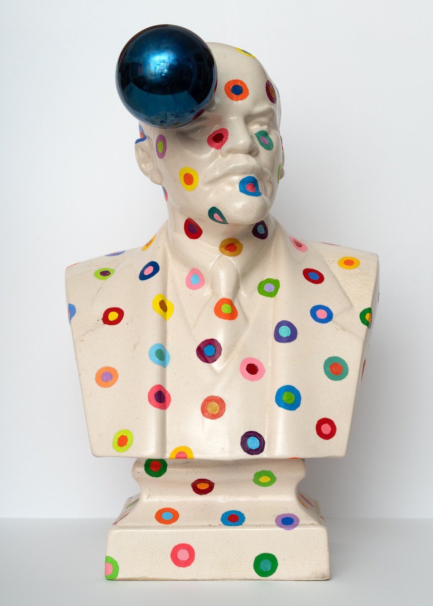 Urban And Pop Portrait Sculpture By Oleksandr Balbyshev, 9 X 13", Dot Lenin, Original Artwork