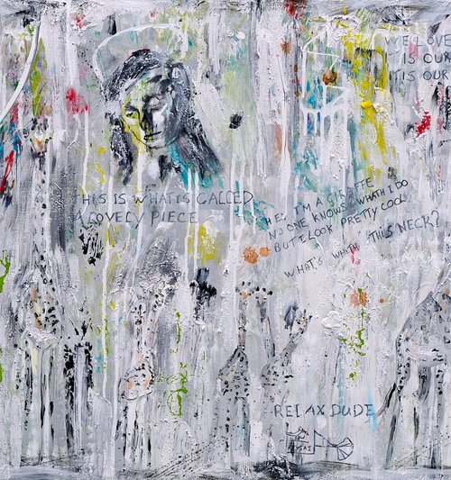 WE  LOVE THE EARTH - 80 x 180 cm.- Series Hidden Treasures  - Oswin Gesselli by Oswin Gesselli