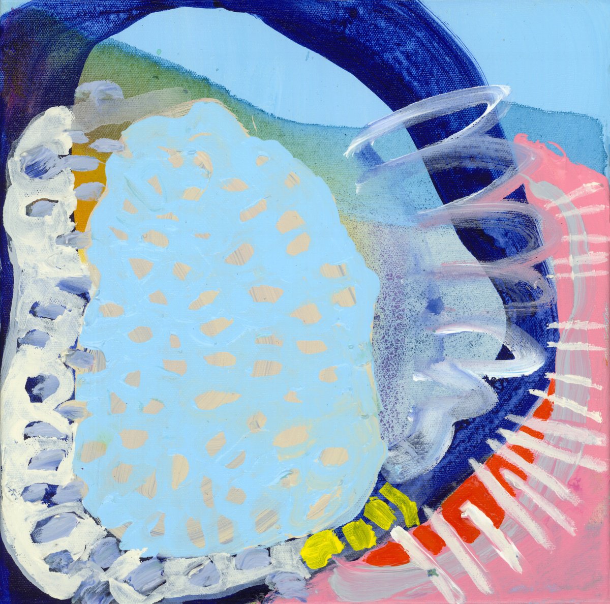 Abstract Acrylic Painting By Claire Desjardins, 12 X 12, I Feel Pretty, Original Artwork