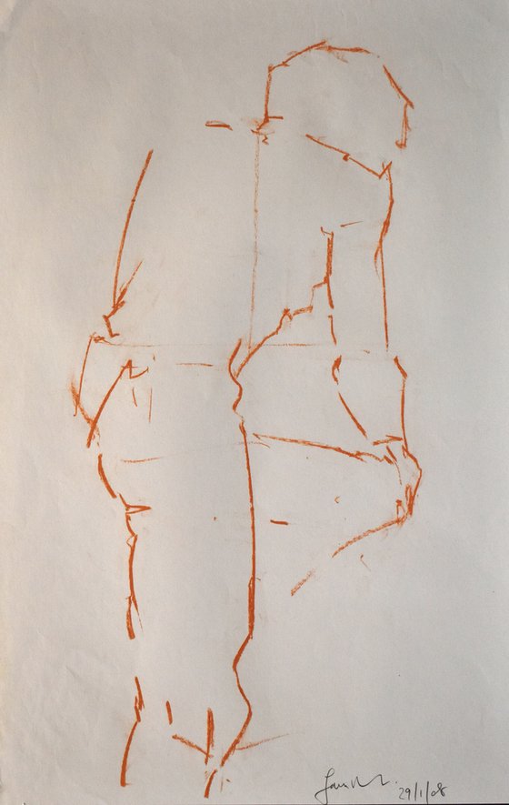 Study of a male Nude - Life Drawing No 619
