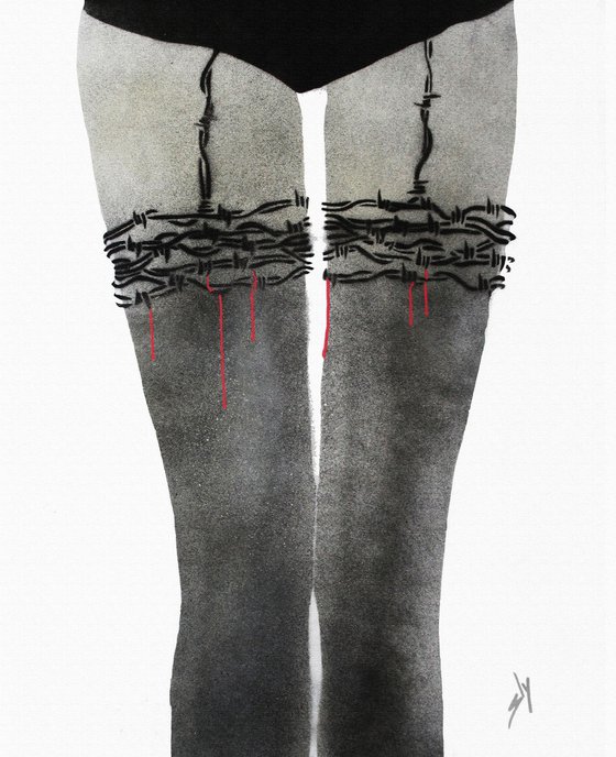 BARBED WIRE STOCKINGS (BC).