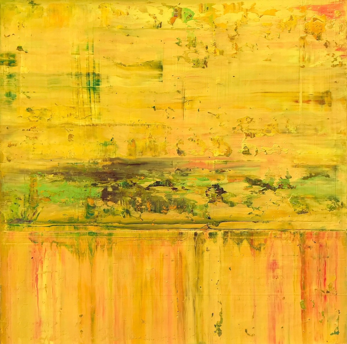 Abstract Landscape Oil Painting By Svitlana Andriichenko, 39 X 39", Arrakis. ?21, Original Artwork