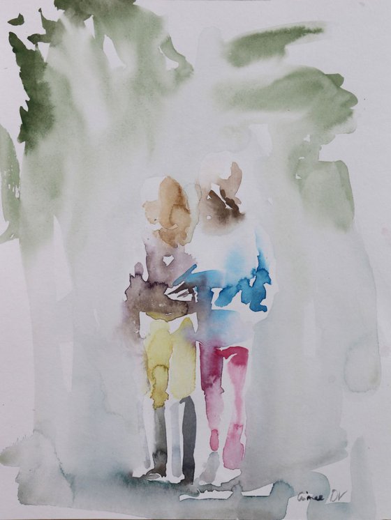 Best Friends - Watercolor painting