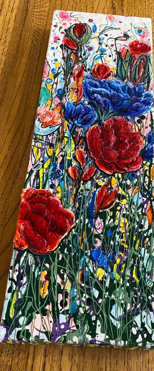 Floral Vertical Panorama  by Jackson Pollock Original  Painting by Lena Owens at OLena Art