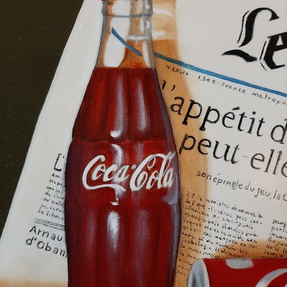 Newspaper with Coca Cola