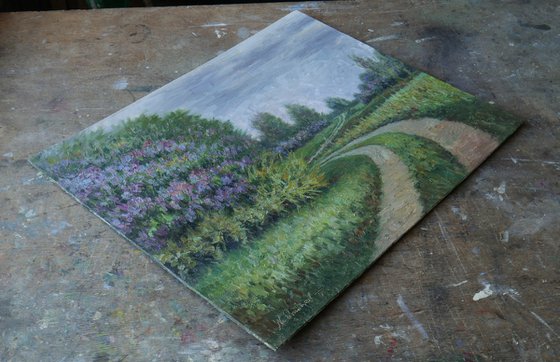 The Lilac Road - spring landscape painting