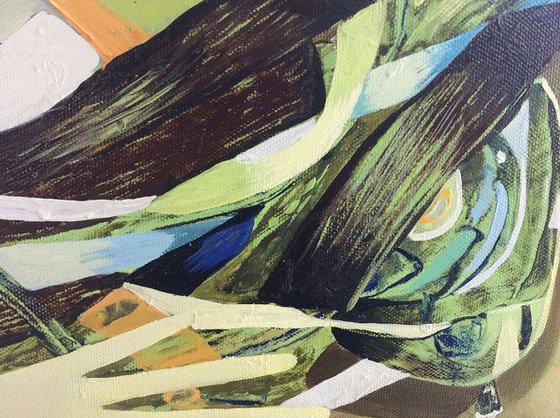 Abstract woman painting, oil painting canvas