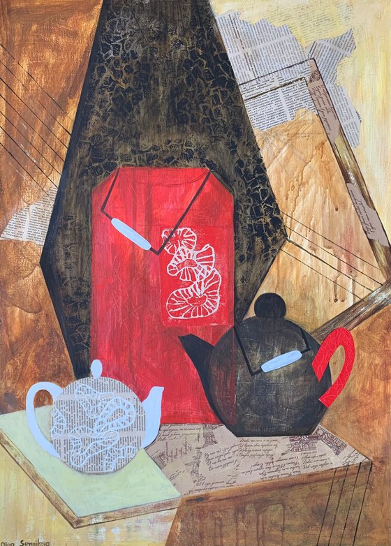 Still life with teapots