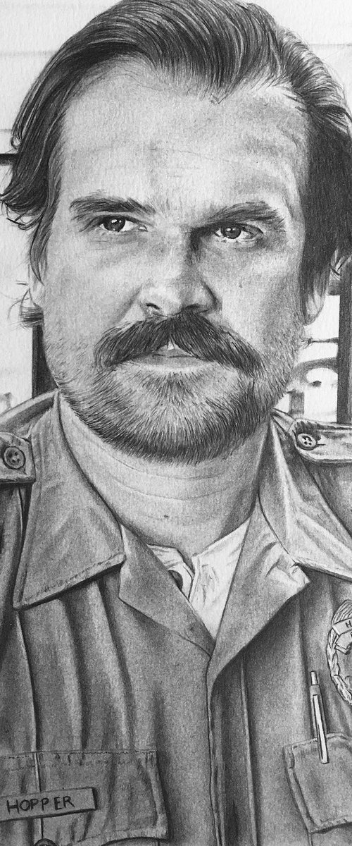 “Hopper” stranger things portrait by Amelia Taylor