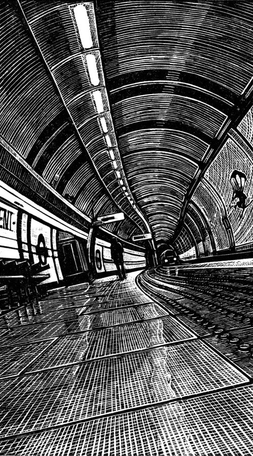[framed] View Subterranea: Mornington Crescent by Rebecca Coleman