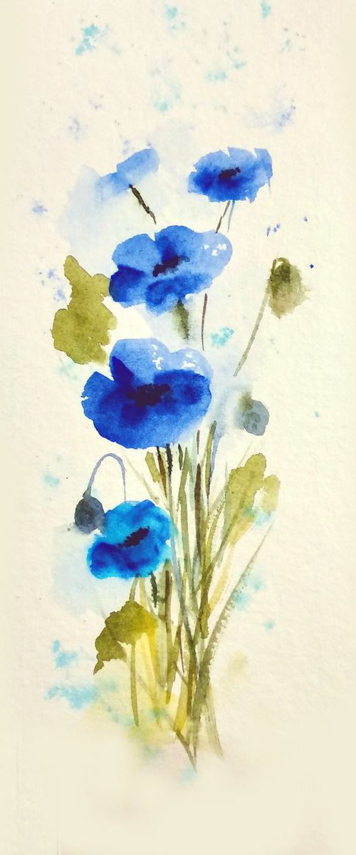 Blue Poppy folwers by Asha Shenoy