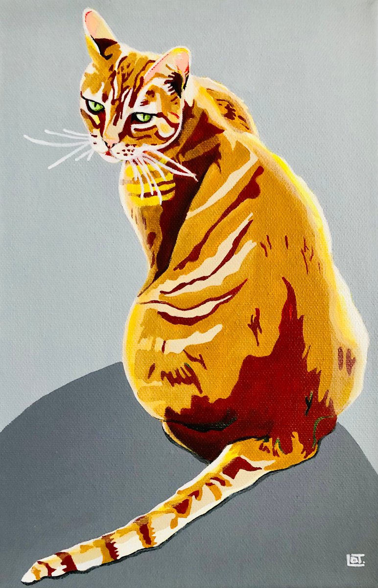 Expressive Animal Acrylic Painting By Lucyanne Terni, 8 X 12", Diva, Original Artwork