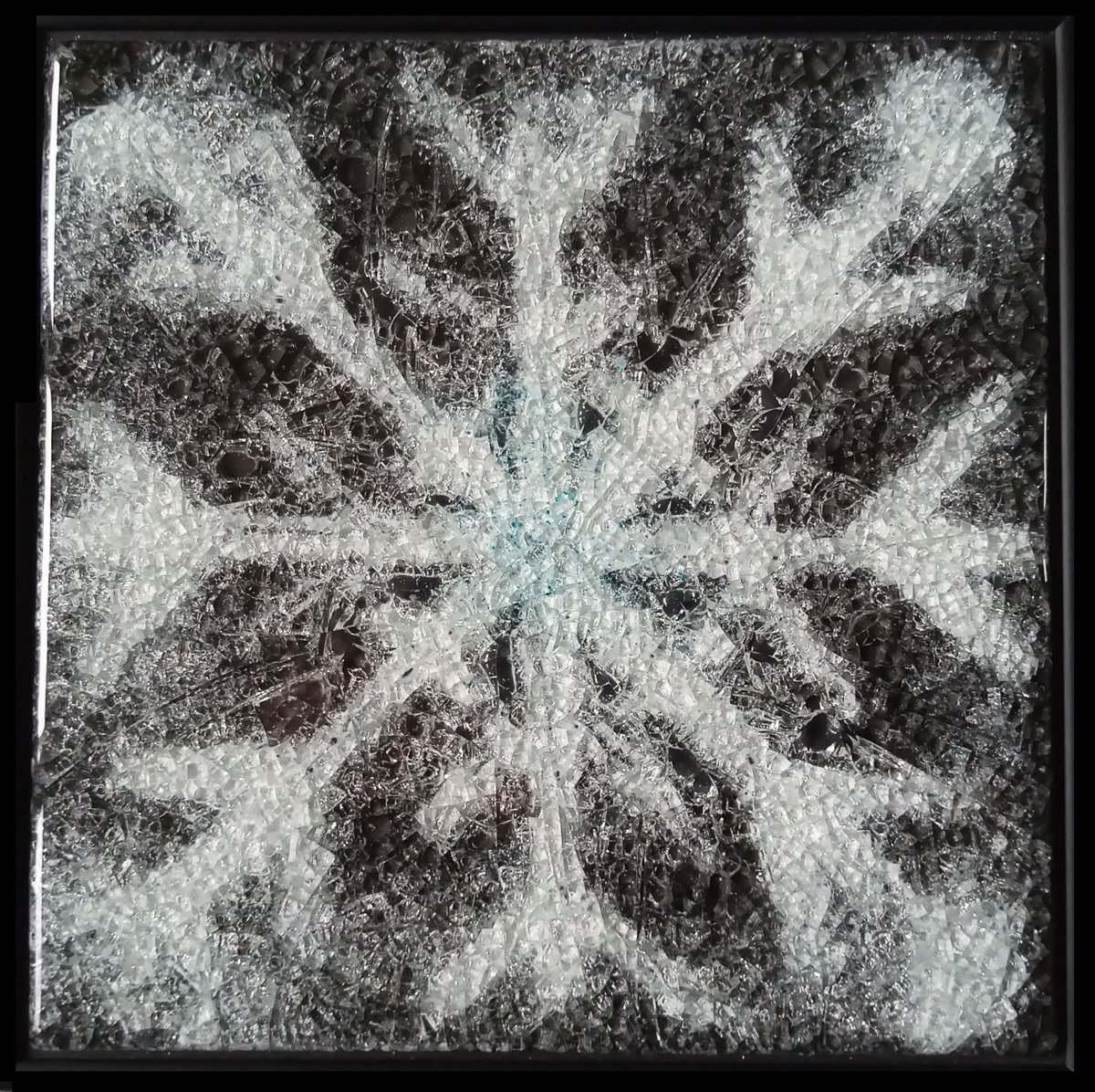 Graphic Landscape Relief By Rossitza Trendafilova, 8 X 8", "Snowflake Ii", Original Artwork