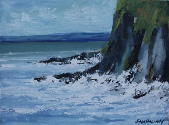 Against the rocks