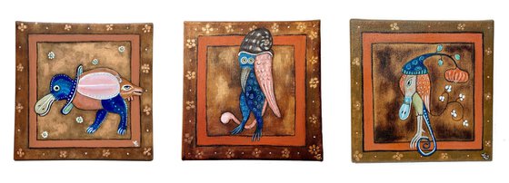 Chimera medieval triptych