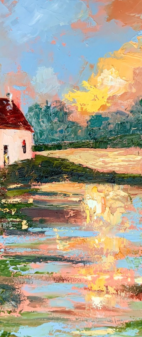 Sunset Cottage on Walden Pond by Alexandra Jagoda (Ovcharenko)