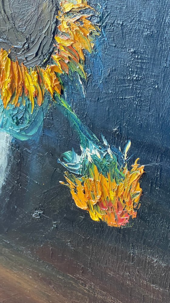 Sunflowers in white vase