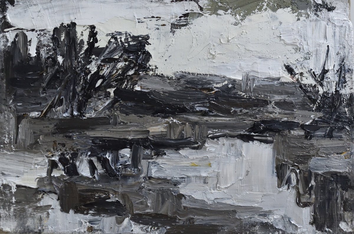 Expressive Landscape Oil Painting By Stanislava Cherkasova, 18 X 12", By The River, Original Artwork