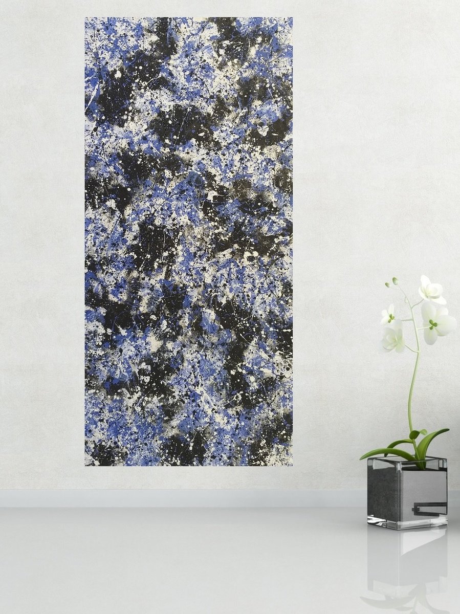 Abstract Acrylic Painting By Max Yaskin, 39 X 83", The Cold By M.y., Original Artwork