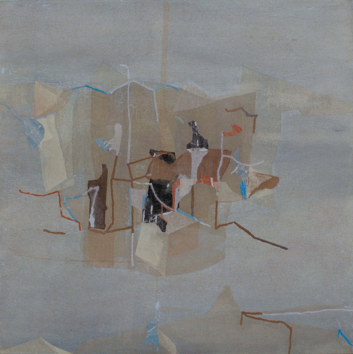 Abstract Collage By Trayana Panayotova, 28 X 28", "After The Rehearsal" Ii, Original Artwork