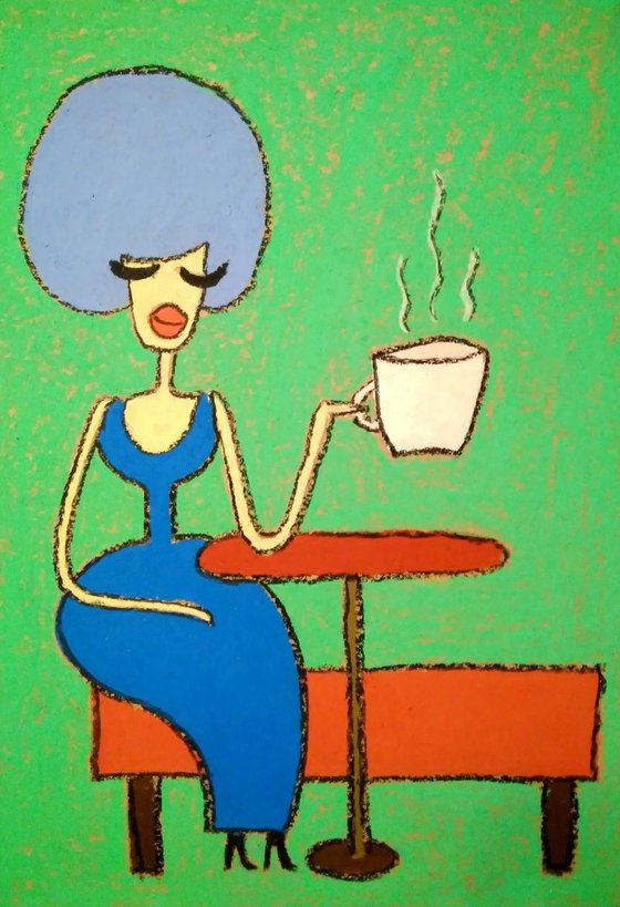 Lady with coffee