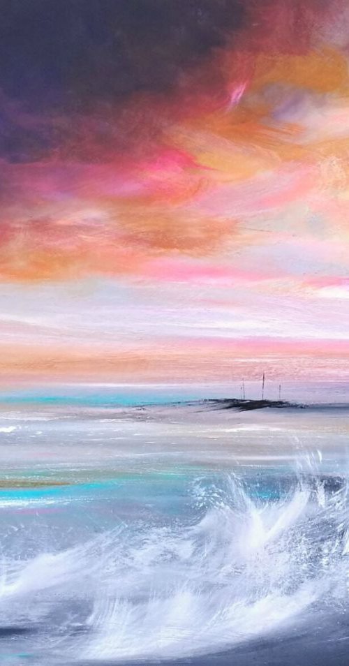 Seascape, "The Calm After the Storm" - Large Original Seascape Painting by Mel Graham